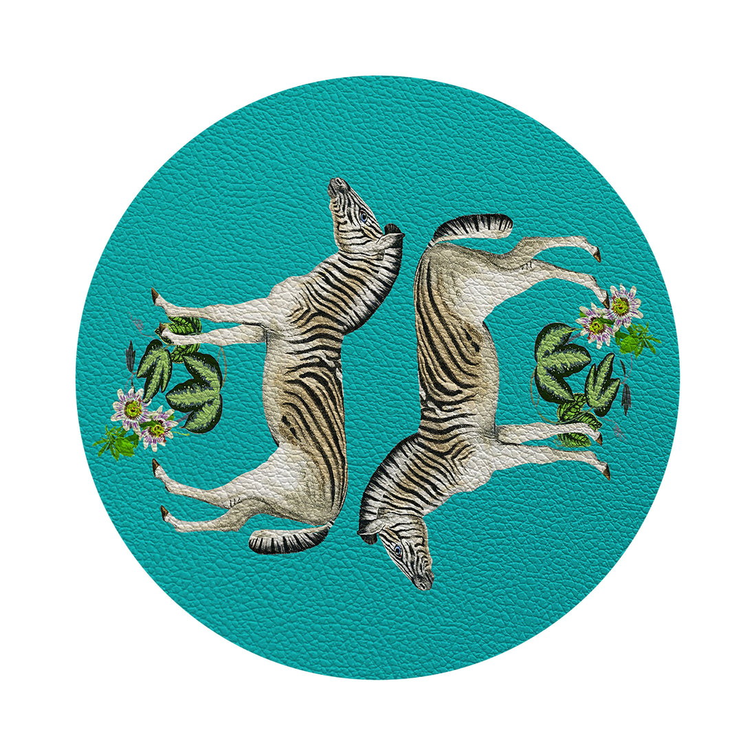 Zebra Seeing Double Round Pebble Placemat