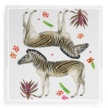 Zebra Seeing Double 18X18 Acrylic Tray - nicolettemayer.com
