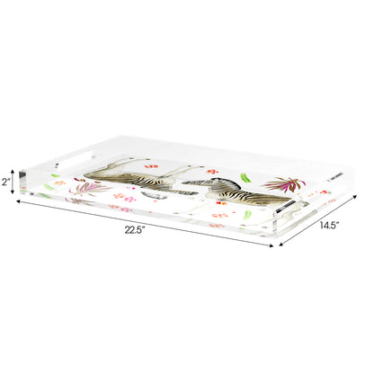 Zebra Seeing Double 22.5X14.5 Acrylic Tray - nicolettemayer.com
