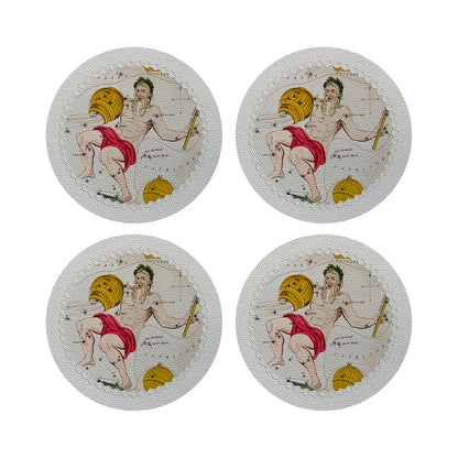 Zodiac Aquarius White 16&quot; Round Pebble Placemats, Set of 4 - nicolettemayer.com
