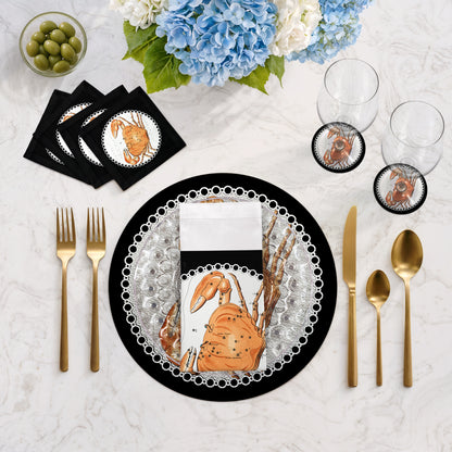 Zodiac Cancer Black 16" Round Pebble Placemats, Set of 4 - nicolettemayer.com
