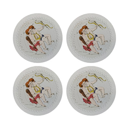 Zodiac Gemini White 16&quot; Round Pebble Placemats, Set of 4 - nicolettemayer.com
