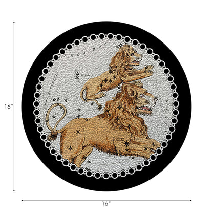 Lot de 4 sets de table ronds en galets noirs Zodiac Leo, 40 cm