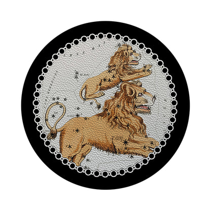 Zodiac Leo Black 16&quot; Round Pebble Placemats, Set of 4 - nicolettemayer.com
