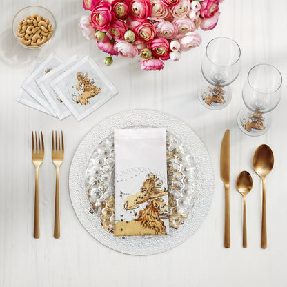 Zodiac Leo White 16" Round Pebble Placemats, Set of 4 - nicolettemayer.com
