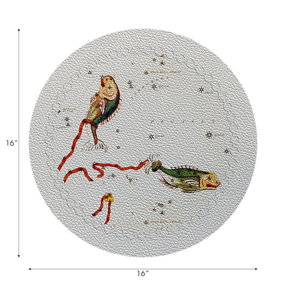 Lot de 4 sets de table ronds blancs Zodiac Poissons 40 cm