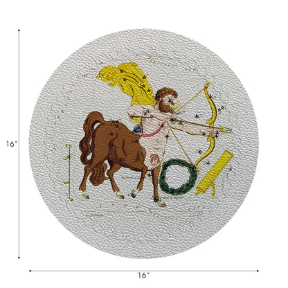 Lot de 4 sets de table ronds en galets blancs Zodiac Sagitarius, 40 cm