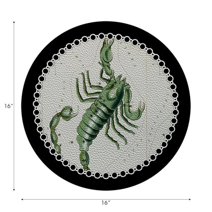 Lot de 4 sets de table ronds en galets noirs Zodiac Scorpion 40 cm