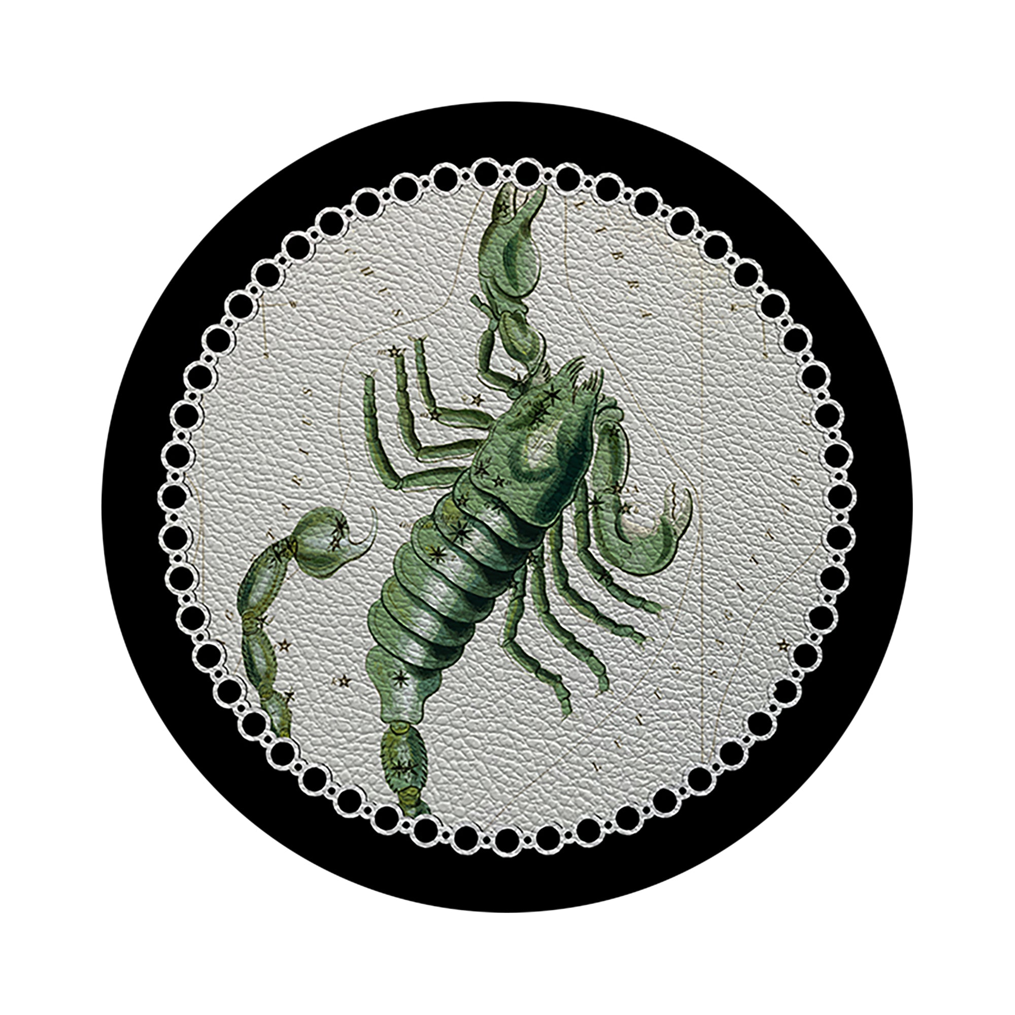 Zodiac Scorpio Black 16&quot; Round Pebble Placemats, Set of 4 - nicolettemayer.com

