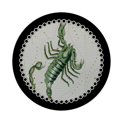 Zodiac Scorpio Black 16&quot; Round Pebble Placemats, Set of 4 - nicolettemayer.com
