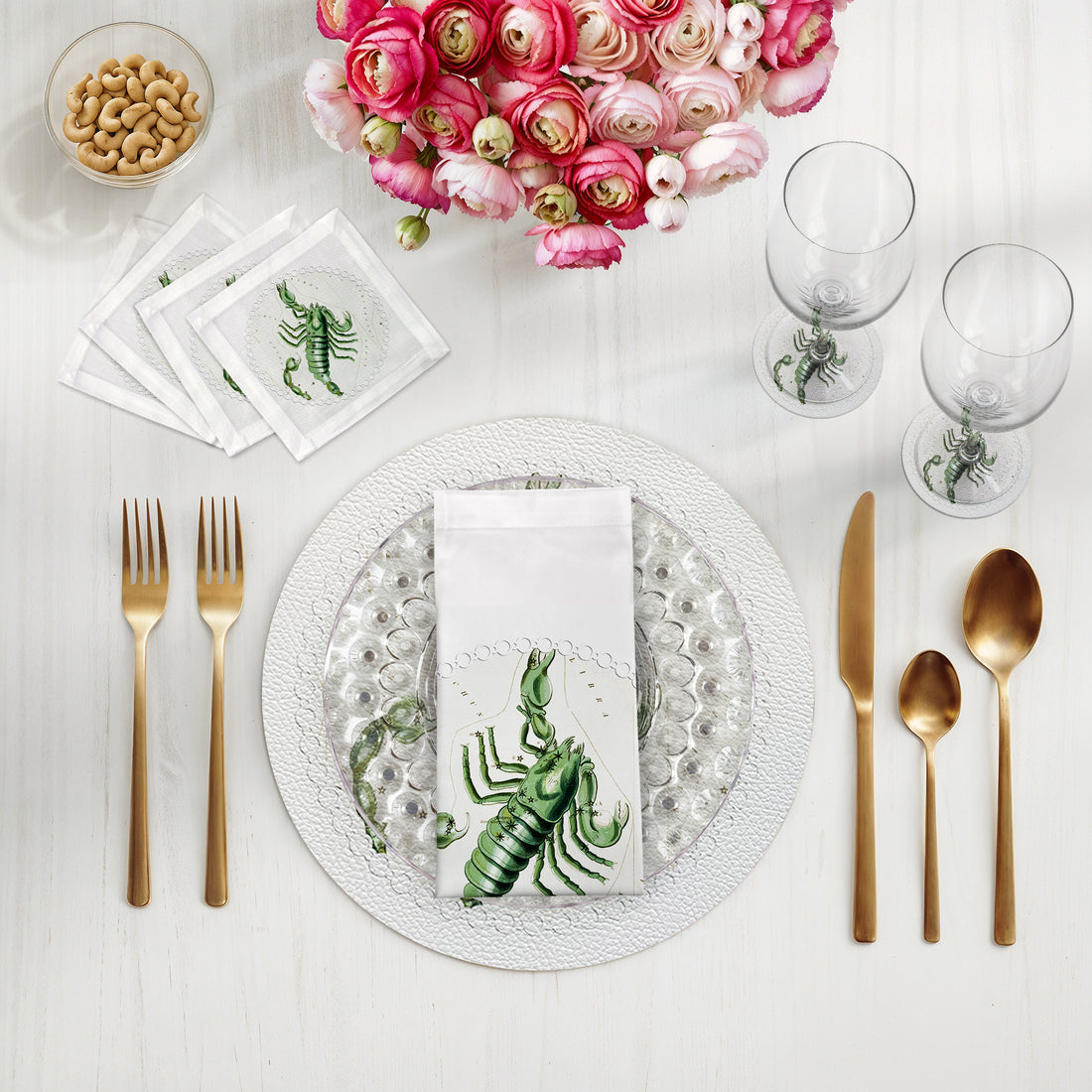 Zodiac Scorpio White 16" Round Pebble Placemats, Set of 4 - nicolettemayer.com
