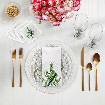Zodiac Scorpio White 16" Round Pebble Placemats, Set of 4 - nicolettemayer.com
