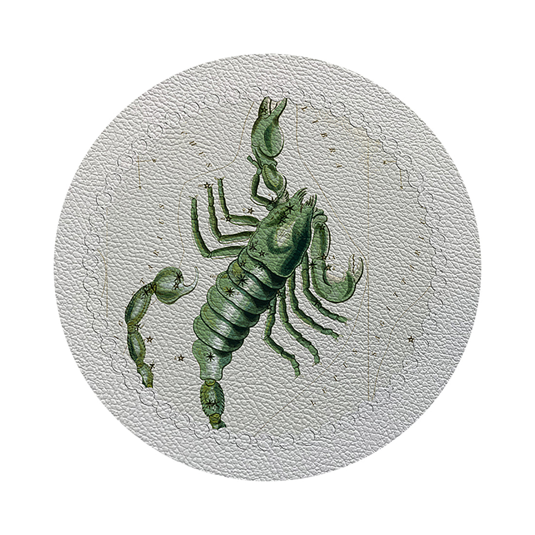 Zodiac Scorpio White 16&quot; Round Pebble Placemat Set of 4 - nicolettemayer.com