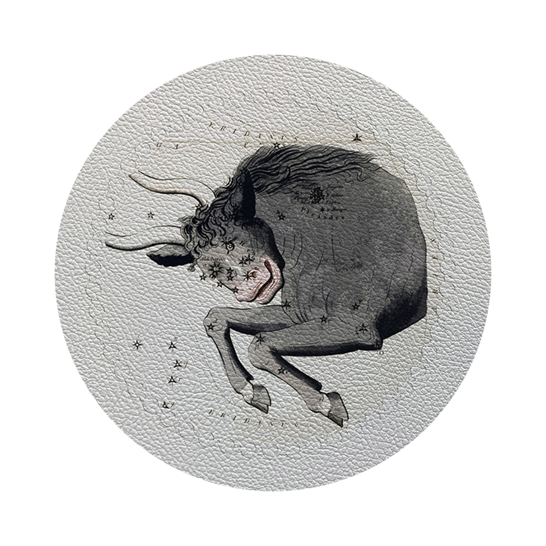 Zodiac Taurus White 16&quot; Round Pebble Placemat Set of 4 - nicolettemayer.com