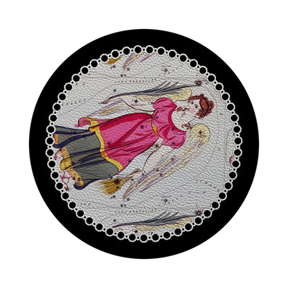 Zodiac Virgo Black 16&quot; Round Pebble Placemats, Set of 4 - nicolettemayer.com

