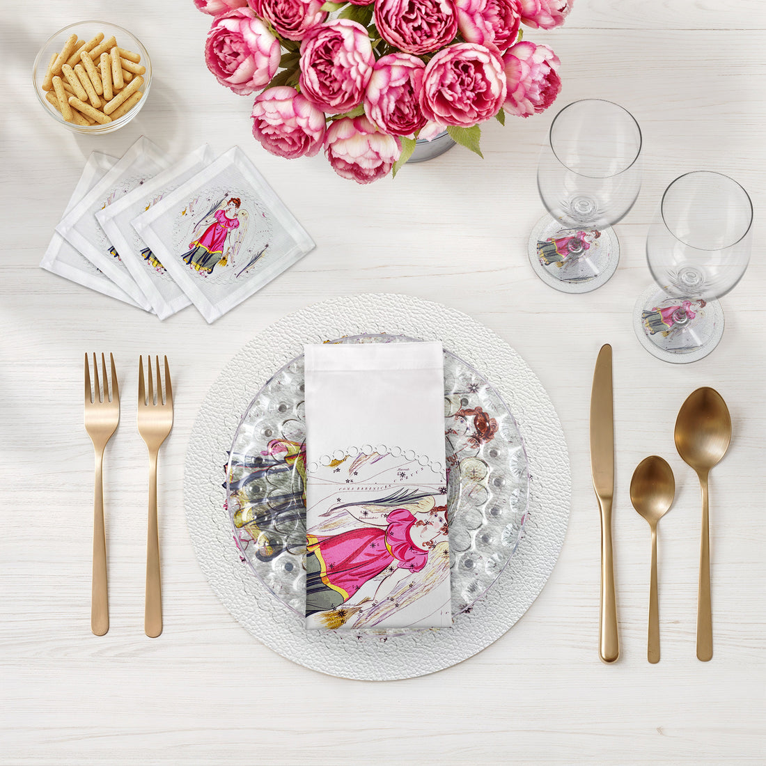 Zodiac Virgo White 16" Round Pebble Placemats, Set of 4 - nicolettemayer.com
