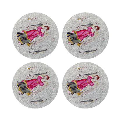 Zodiac Virgo White 16&quot; Round Pebble Placemats, Set of 4 - nicolettemayer.com
