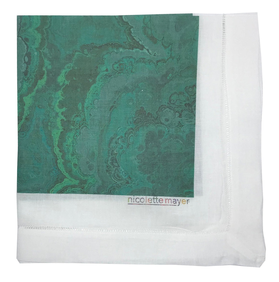 Agate Malachite 22"X22" Hemstitch Dinner Napkin, Set Of 4 - nicolettemayer.com