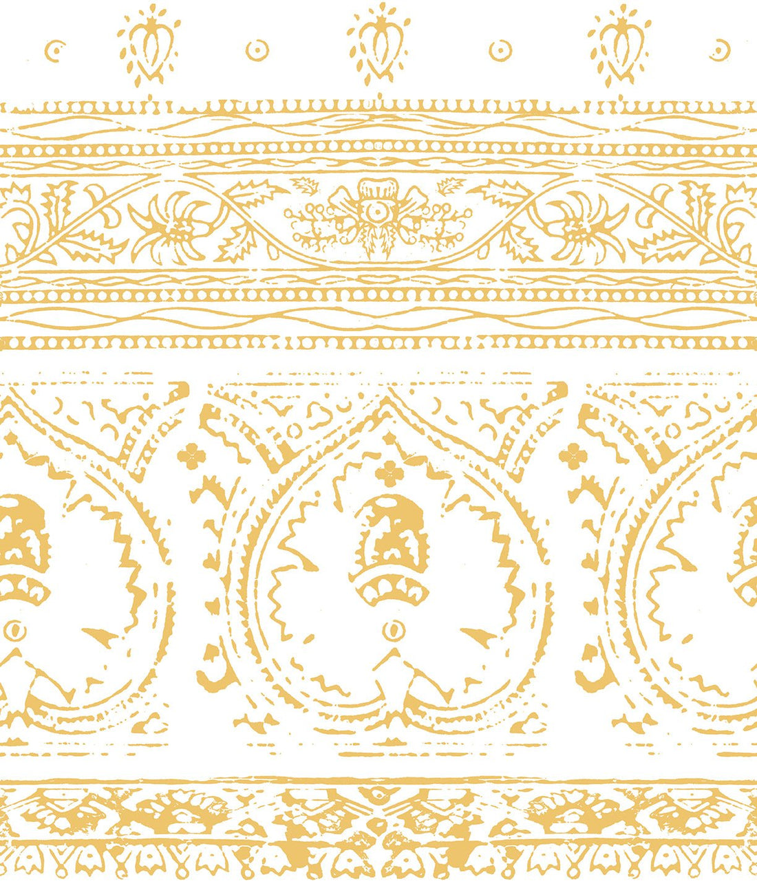 Agra Gold Peel and Stick Wallpaper, Double Roll, 34" x 288", 48 sq ft - nicolettemayer.com