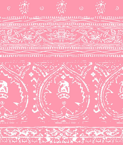 Agra Reverse Pink Peel and Stick Wallpaper, Double Roll, 34&quot; x 288&quot;, 48 sq ft - nicolettemayer.com