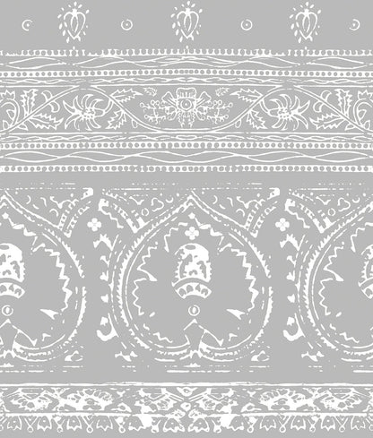 Agra Reverse Silver Peel and Stick Wallpaper, Double Roll, 34&quot; x 288&quot;, 48 sq ft - nicolettemayer.com