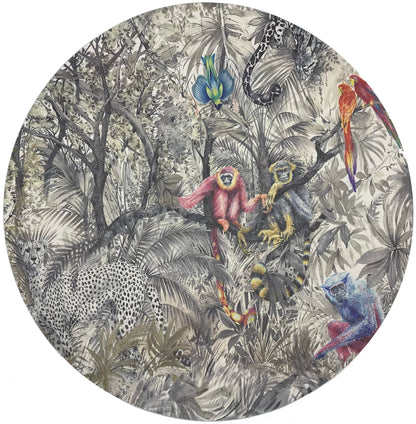 Arcadia Cheetah Scene 16&quot; Round Pebble Placemats, Set Of 4 - nicolettemayer.com