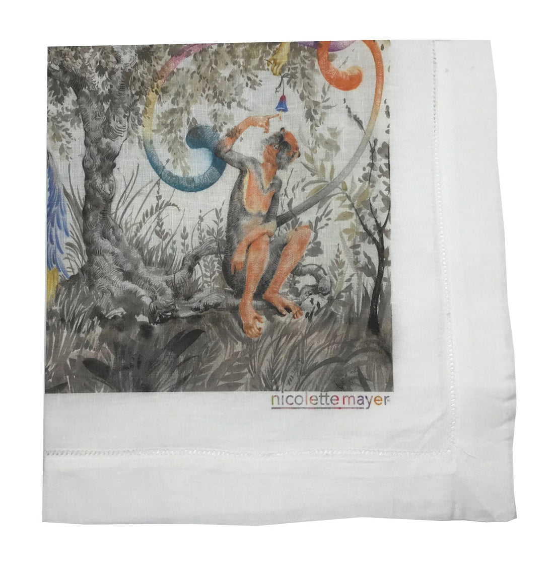 Arcadia Giraffe Scene 22&quot;X22&quot; Hemstitch Dinner Table Napkins - nicolettemayer.com