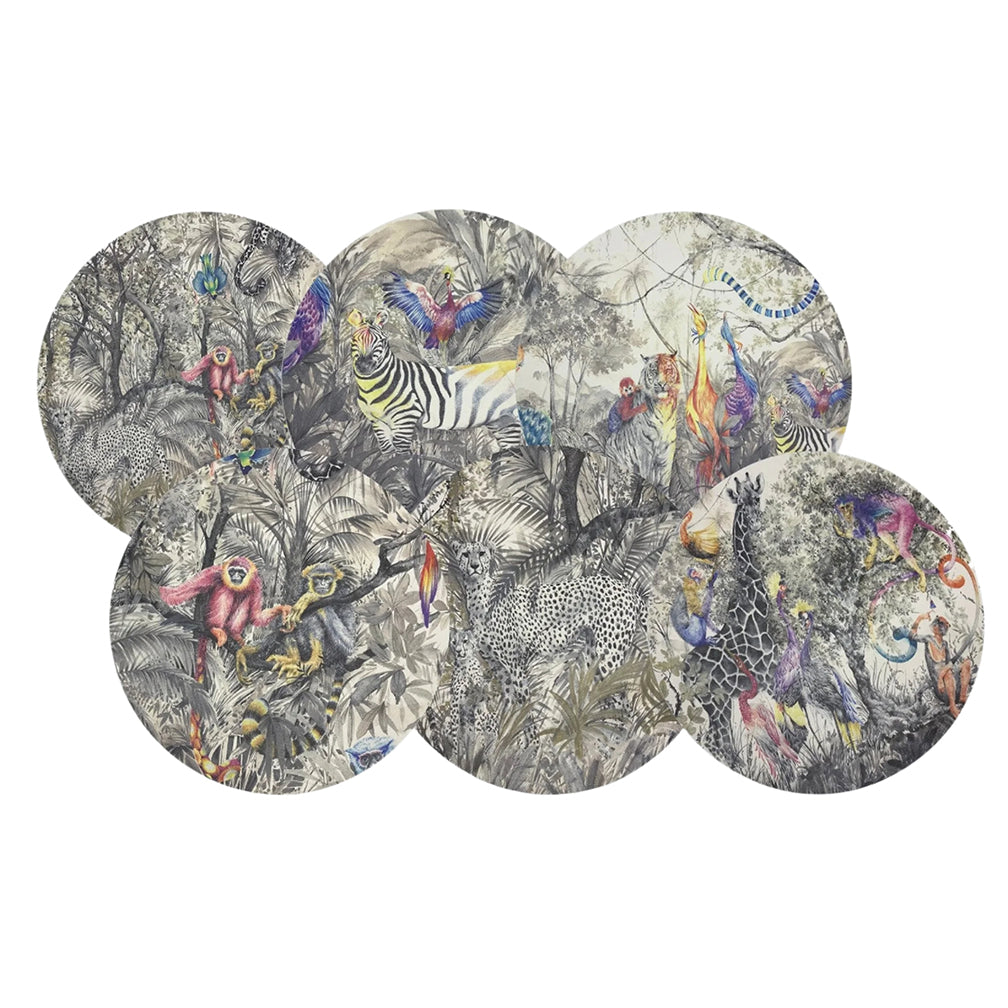 Arcadia Pattern Mix 16&quot; Round Pebble Placemats, Set Of 6 - nicolettemayer.com