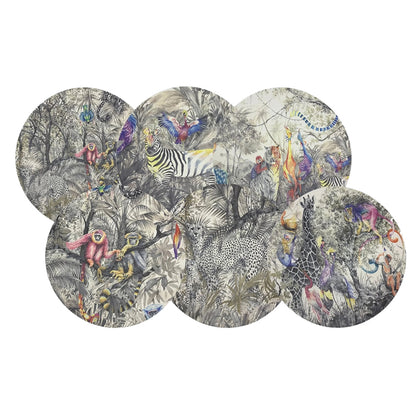 Arcadia Pattern Mix 16&quot; Round Pebble Placemats, Set Of 6 - nicolettemayer.com