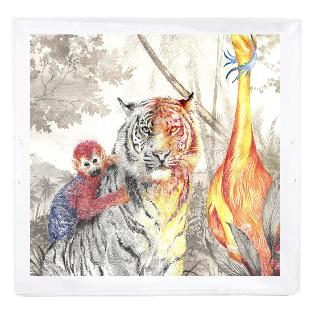 ARCADIA TIGER 18X18 ACRYLIC TRAY - nicolettemayer.com