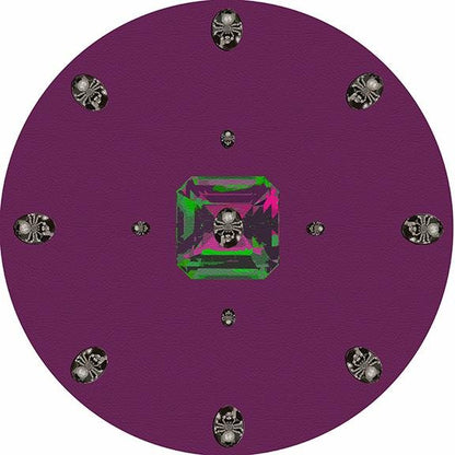 Asscher Purple Rain 16&quot; Round Pebble Placemat Set of 4 - nicolettemayer.com