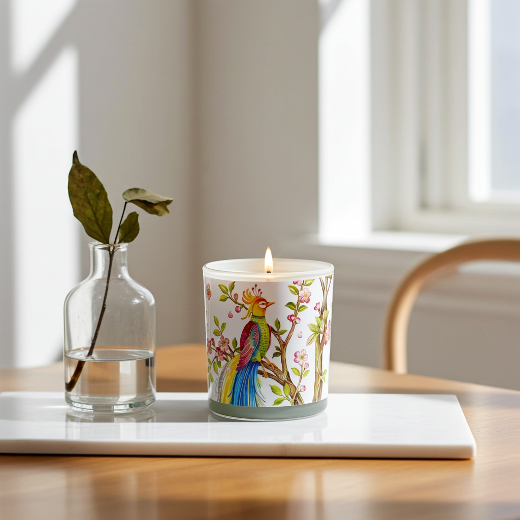Resplendent Quetzal White Candle - nicolettemayer.com