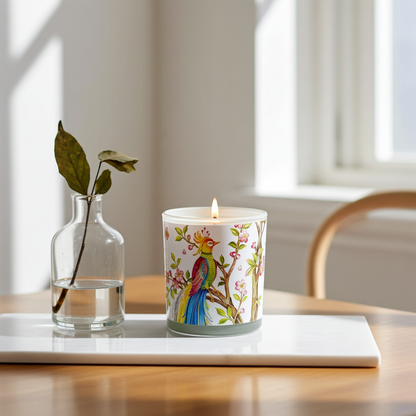 Resplendent Quetzal White Candle - nicolettemayer.com
