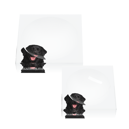 Black Lab Dog Acrylic Candy Catchall Dish, set of two, by Nicolette Mayer
