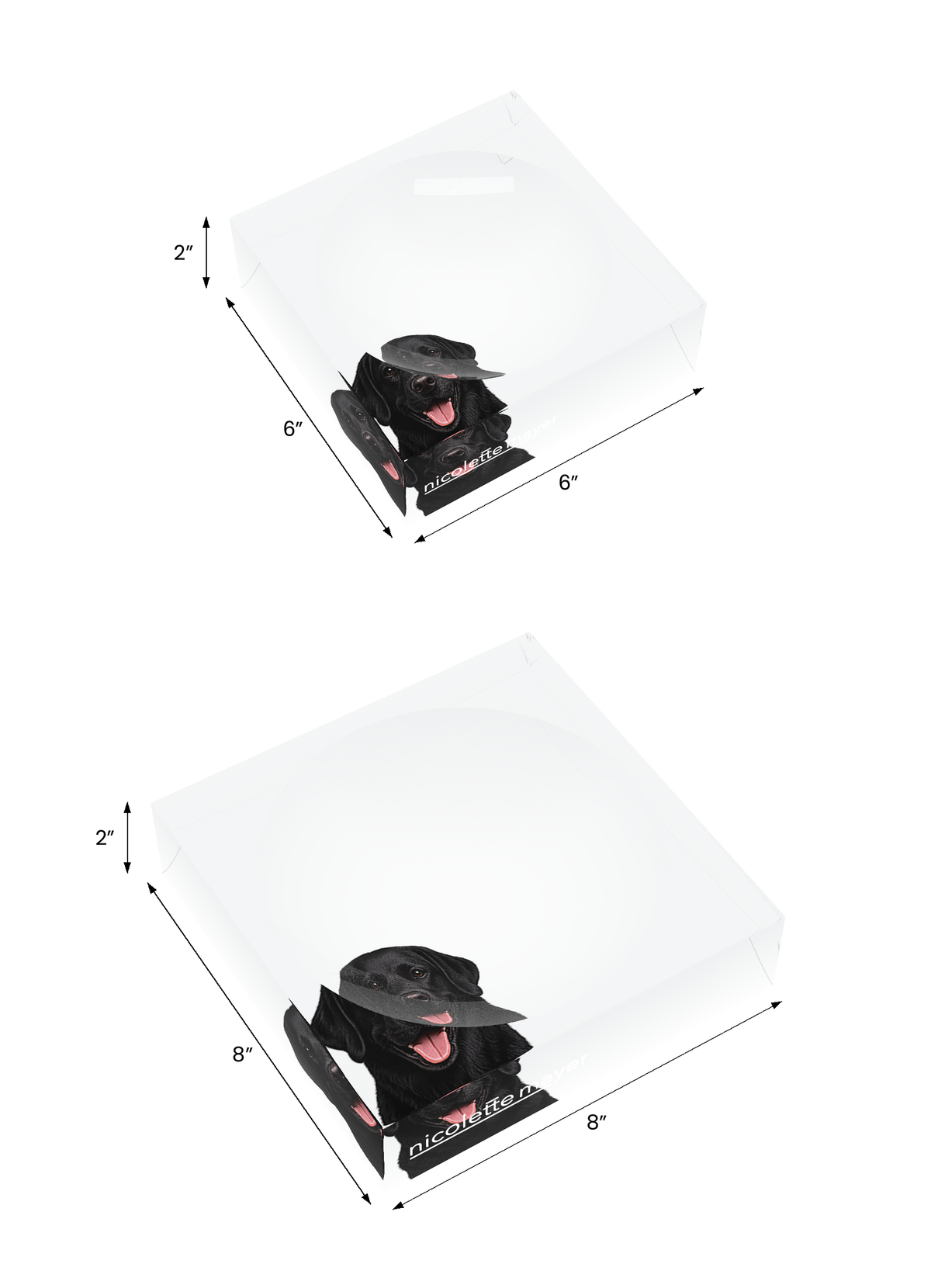Black Lab Dog Acrylic Candy Catchall Dish, both sizes, by Nicolette Mayer