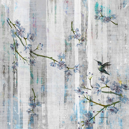 Blossom Fantasia Blue Opulence 36X36 Acrylic Art - nicolettemayer.com