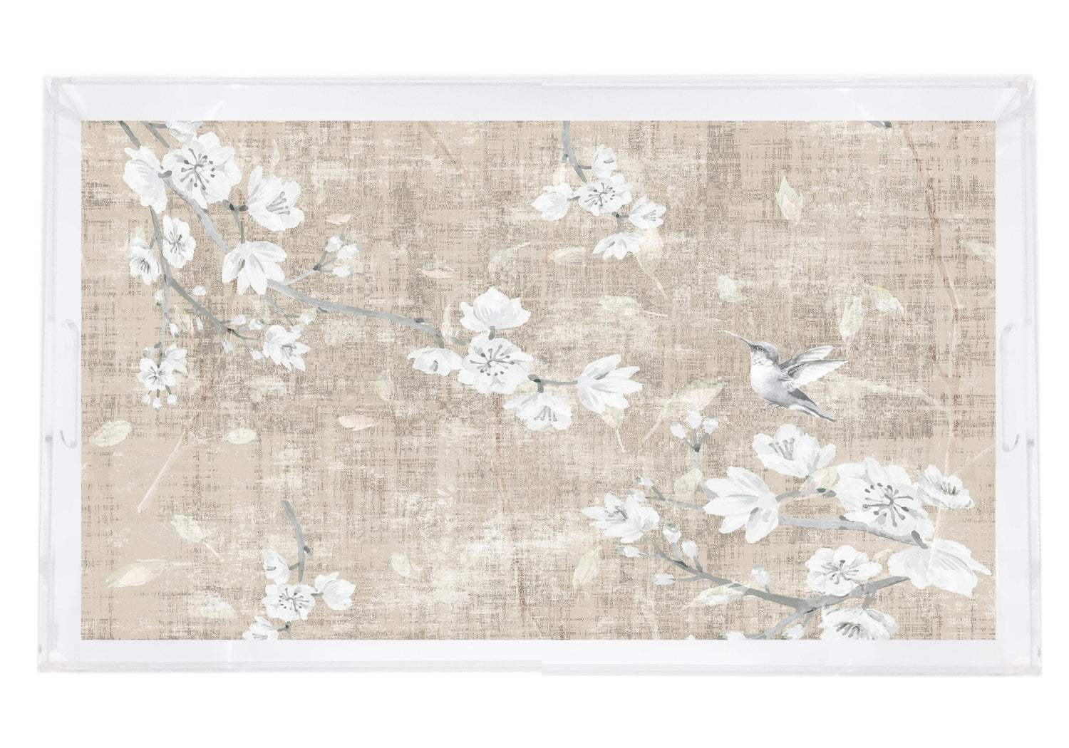 BLOSSOM FANTASIA French Gray 22.5X14.5 ACRYLIC TRAY - nicolettemayer.com