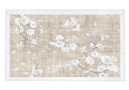 BLOSSOM FANTASIA French Gray 22.5X14.5 ACRYLIC TRAY - nicolettemayer.com