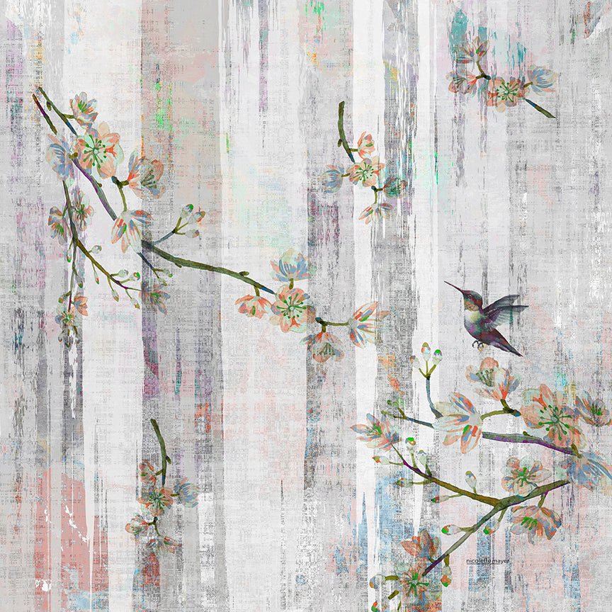 Blossom Fantasia Mandarin Tangerine 36X36 Acrylic Art - nicolettemayer.com