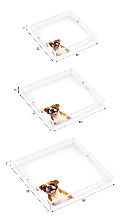 Boxer Dog Acrylic Decorative Tray, all three sizes, by Nicolette Mayer