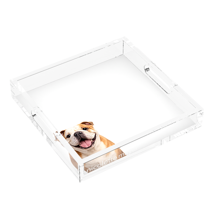 Bulldog Acrylic Decorative Tray, left three-quarter, by Nicolette Mayer