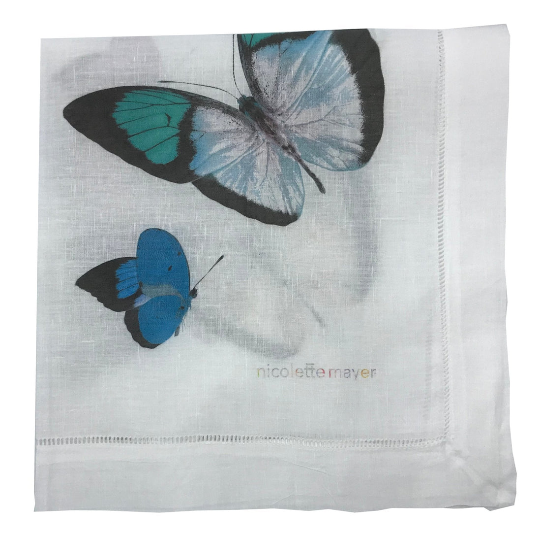 BUTTERFLIES 22"X22" HEMSTITCH DINNER NAPKIN, SET OF 4 - nicolettemayer.com