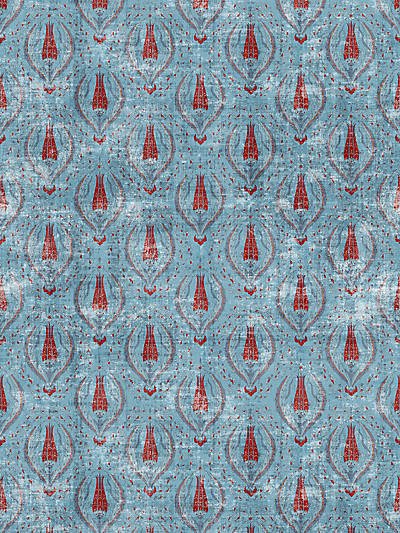 Byzantine Jewel Blue Wallpaper, Per Yard - nicolettemayer.com