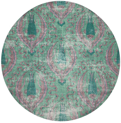 Byzantine Jewel Green 16&quot; Round Pebble Placemats, Set Of 4 - nicolettemayer.com