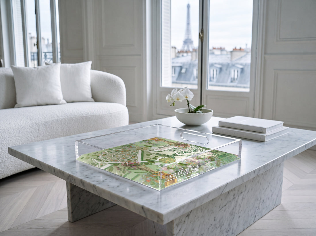 Chateau Garden Acrylic Decorative Tray, 12 x 12 in., 15 x 15 in., 18 x 18 in. by Nicolette Mayer
