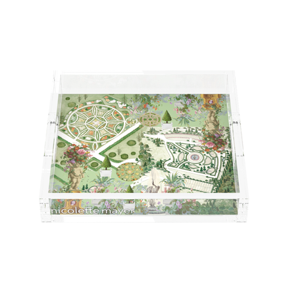 Chateau Garden Acrylic Decorative Tray, front, by Nicolette Mayer