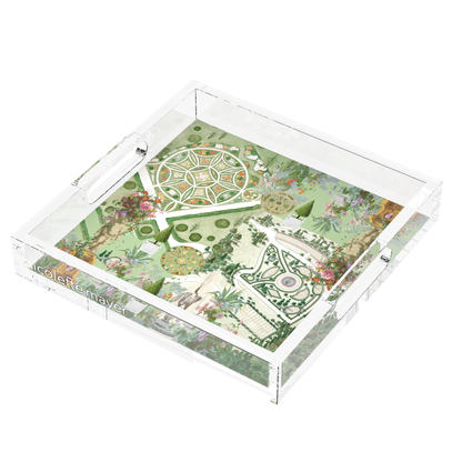 Chateau Garden Acrylic Decorative Tray, right three-quarter, by Nicolette Mayer