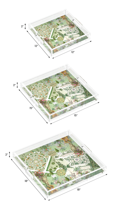Chateau Garden Acrylic Decorative Tray, all three sizes, by Nicolette Mayer