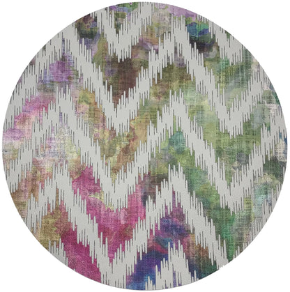 Chevron Richesse 16&quot; Round Pebble Placemat, Set Of 4 - nicolettemayer.com