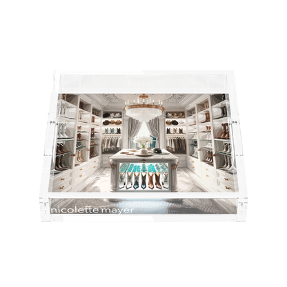 Closet Haute Cowgirl Acrylic Decorative Tray, front, by Nicolette Mayer